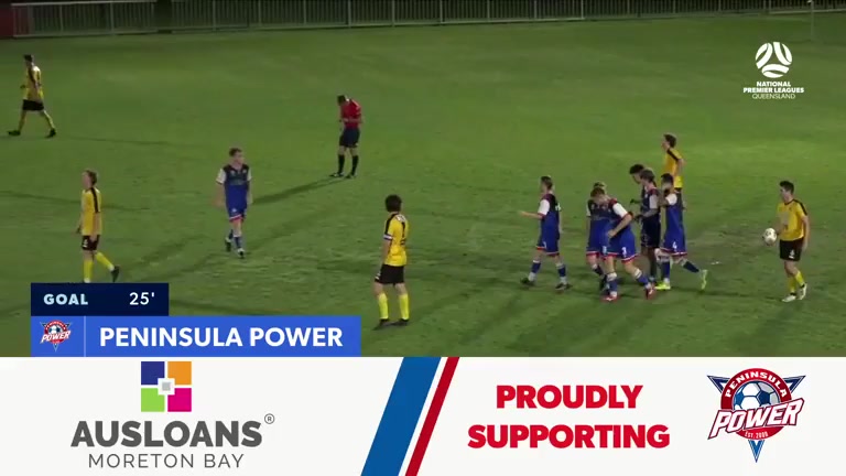 AUS QSL Sunshine Coast Wanderers FC Vs Peninsula Power  Goal in 24 min, Score 0:1