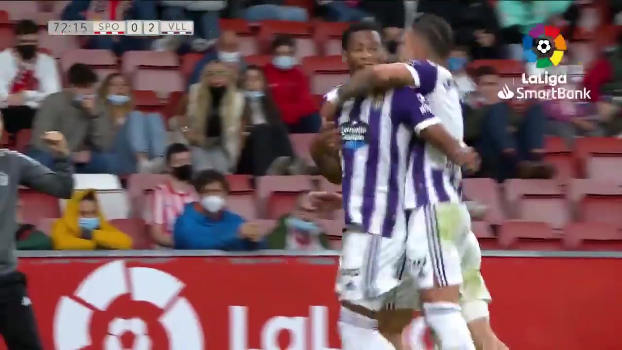 SPA D2 Sporting Gijon Vs Real Valladolid Gonzalo Jordy Plata Jimenez Goal in 72 min, Score 0:2