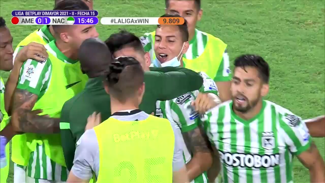 COL D1 America de Cali Vs Atletico Nacional Medellin 15 phút Emanuel OliveraVào, ghi bàn 0:1