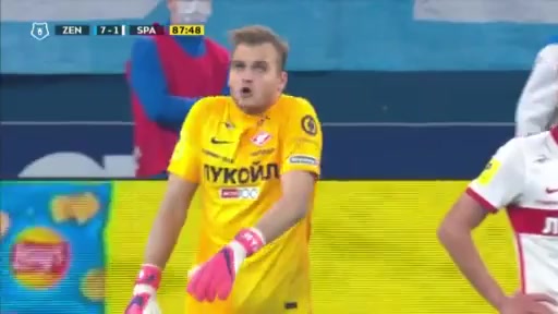 10 Zenit St. Petersburg Vs Spartak Moscow 87 skor gol Aleksandr Erokhin, skor 7:1