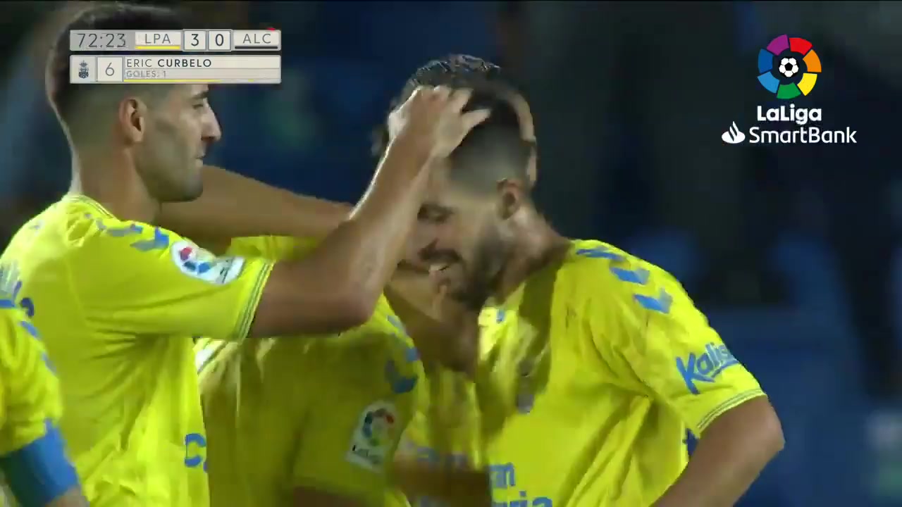 SPA D2 Las Palmas Vs AD Alcorcon Eric Curbelo Goal in 72 min, Score 3:0