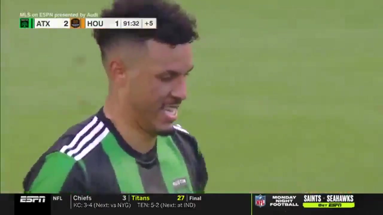 MLS Austin FC Vs Houston Dynamo 91 ทำประตู Julio Cascante ประตู, ทำคะแนน 2:1