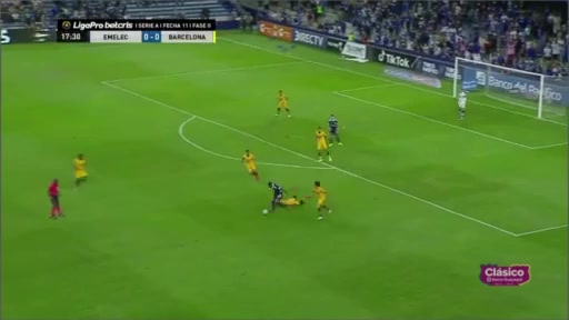 596 Club Sport Emelec Vs Barcelona SC(ECU) 17 skor gol Joao Joshimar Rojas Lopez, skor 1:0