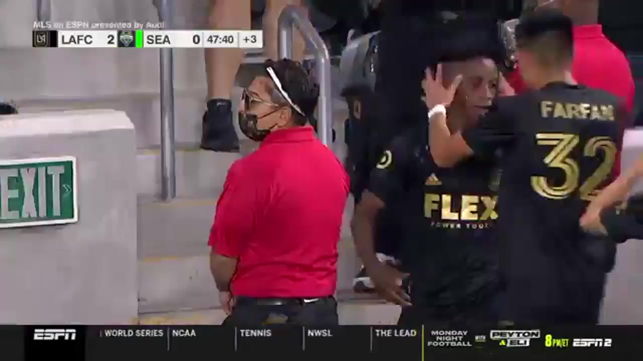 MLS Los Angeles FC Vs Seattle Sounders 45+ ทำประตู Latif Blessing ประตู, ทำคะแนน 2:0