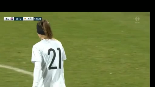 WWCPE Iceland (w) Vs Cyprus (w) 45+ ทำประตู Karolina Lea Vilhjalmsdottir ประตู, ทำคะแนน 3:0