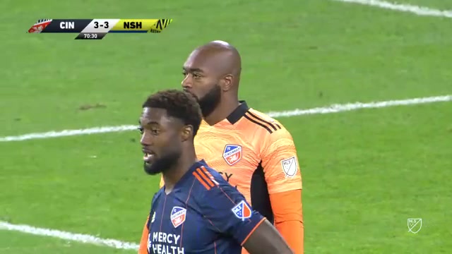 MLS FC Cincinnati Vs Nashville 70 ทำประตู  ประตู, ทำคะแนน 3:3