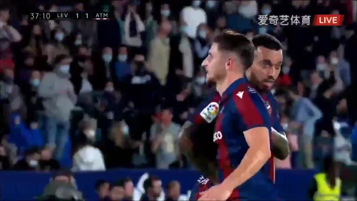 Laliga1 Levante Vs Atletico Madrid 37 phút Enis BardhiVào, ghi bàn 1:1