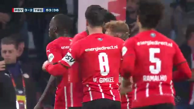 HOL D1 PSV Eindhoven Vs FC Twente Enschede Yorbe Vertessen Goal in 54 min, Score 3:2