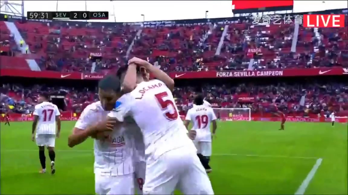 Laliga1 Sevilla Vs Osasuna 59 phút Lucas OcamposVào, ghi bàn 2:0