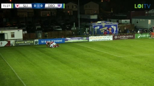 IRE PR Sligo Rovers Vs Drogheda United John Mahon Goal in 71 min, Score 1:0