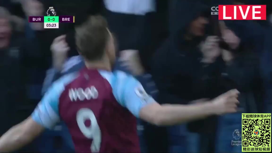 EPL Burnley Vs Brentford Chris Wood Goal in 3 min, Score 1:0