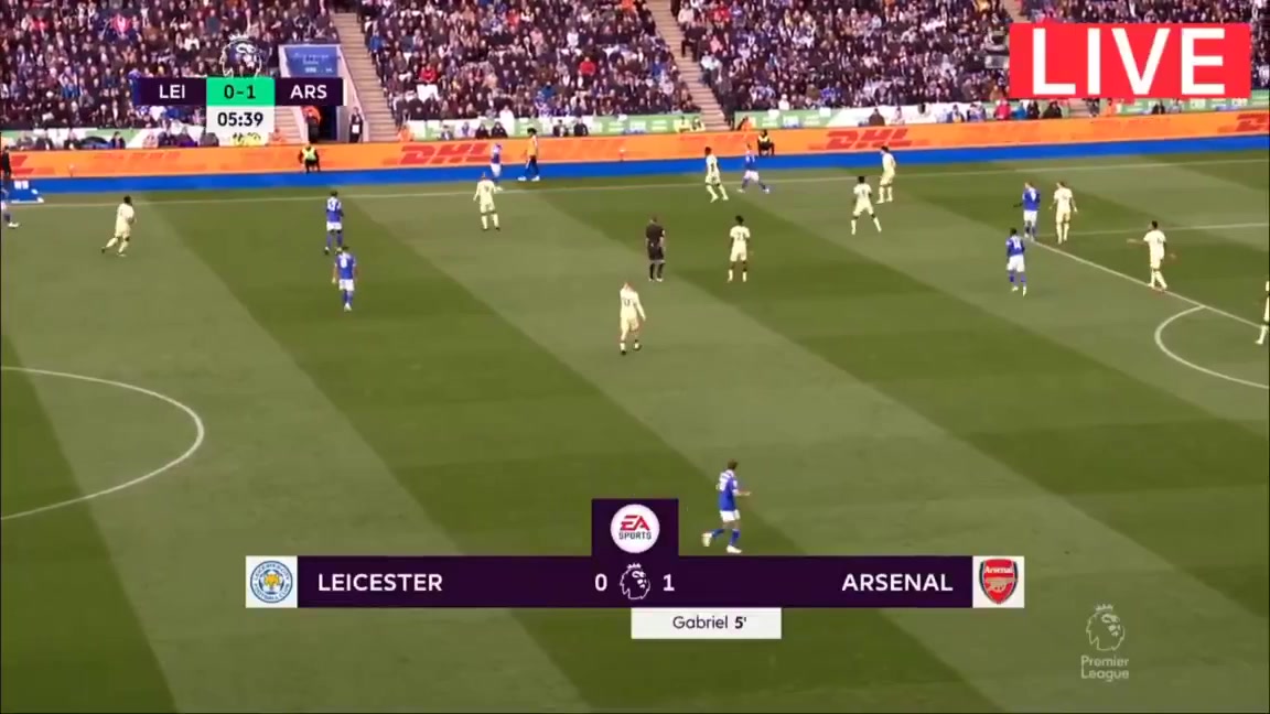 EPL Leicester City Vs Arsenal Gabriel Dos Santos Magalhaes Goal in 5 min, Score 0:1