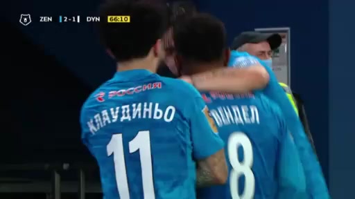 10 Zenit St. Petersburg Vs Dynamo Moscow 66 skor gol Marcus Wendel Valle da Silva, skor 2:1