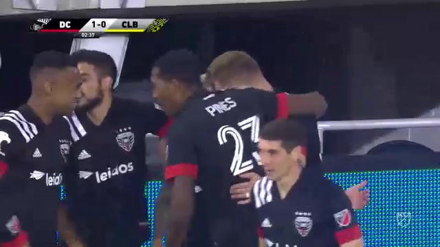 MLS DC United Vs Columbus Crew  Goal in 2 min, Score 1:0