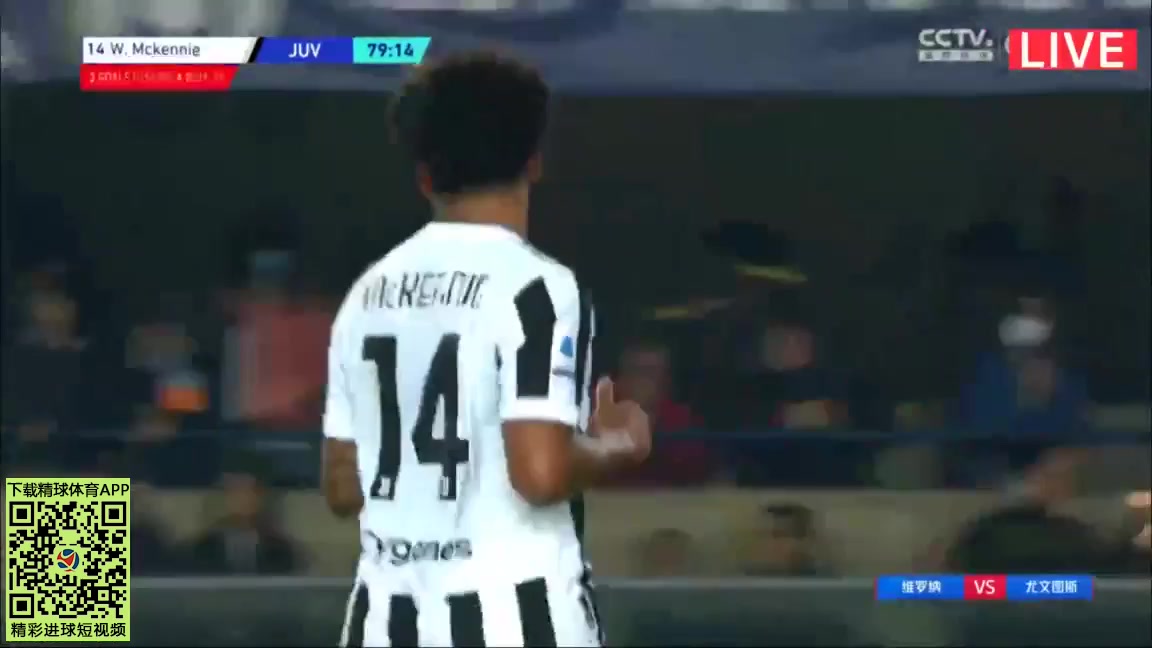 Serie A Verona Vs Juventus Weston Mckennie Goal in 79 min, Score 2:1