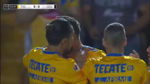 MEX D1 Tigres UANL Vs Chivas Guadalajara 5 ทำประตู Andre Pierre Gignac ประตู, ทำคะแนน 1:0