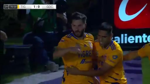 140 Tigres UANL Vs Chivas Guadalajara 79 skor gol Andre Pierre Gignac, skor 2:0