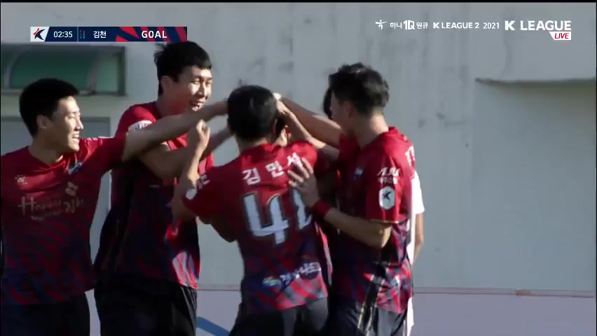 KOR D2 Gimcheon Sangmu Vs Busan I Park Han Chan Hee Goal in 2 min, Score 1:0