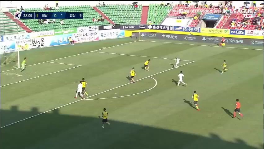 KOR D2 Jeonnam Dragons Vs Ansan Greeners FC Robson Carlos Duarte Goal in 28 min, Score 0:2