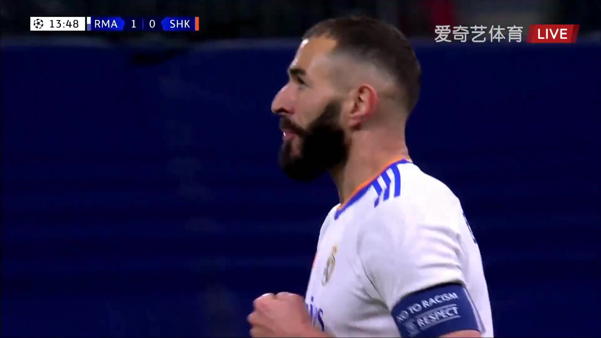 103 Real Madrid Vs FC Shakhtar Donetsk 14 skor gol Karim Benzema, skor 1:0