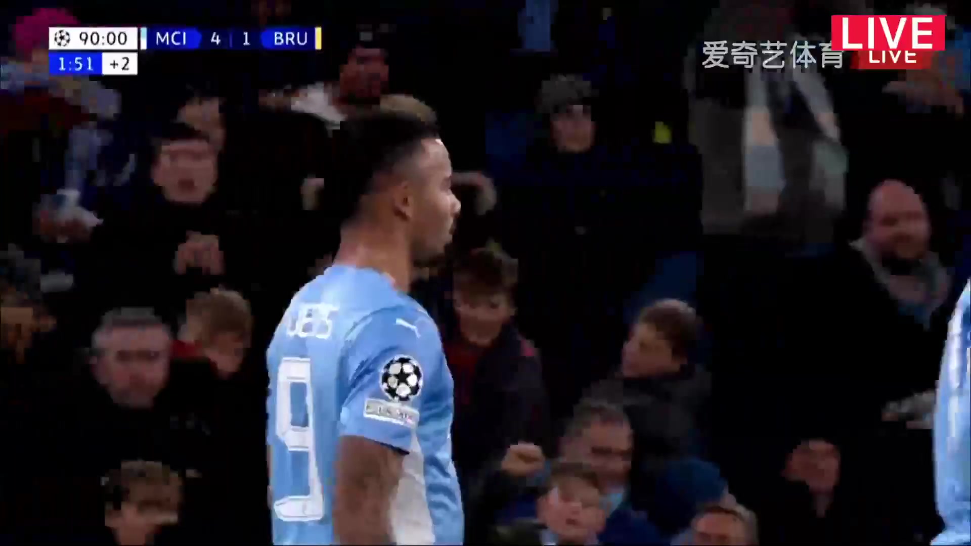 UEFA CL Manchester City Vs Club Brugge Gabriel Fernando de Jesus Goal in 92 min, Score 4:1