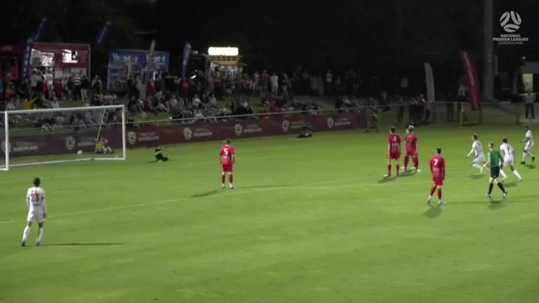 AUS QSL Brisbane Olympic United FC Vs Queensland Lions SC Fiechtner Goal in 79 min, Score 1:2