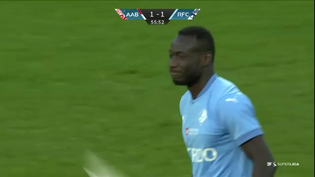 DEN SASL Aalborg Vs Randers FC 56 ทำประตู Al Hadji Kamara ประตู, ทำคะแนน 1:1