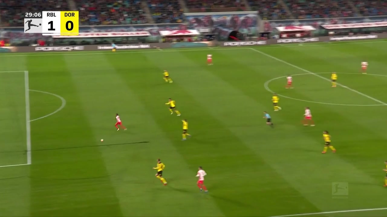 Bundesliga RB Leipzig Vs Borussia Dortmund Christopher Nkunku Goal in 28 min, Score 1:0