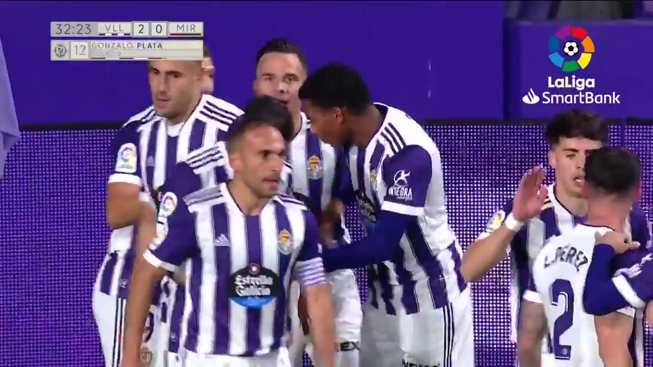 SPA D2 Real Valladolid Vs Mirandes 32 phút Gonzalo Jordy Plata JimenezVào, ghi bàn 2:0