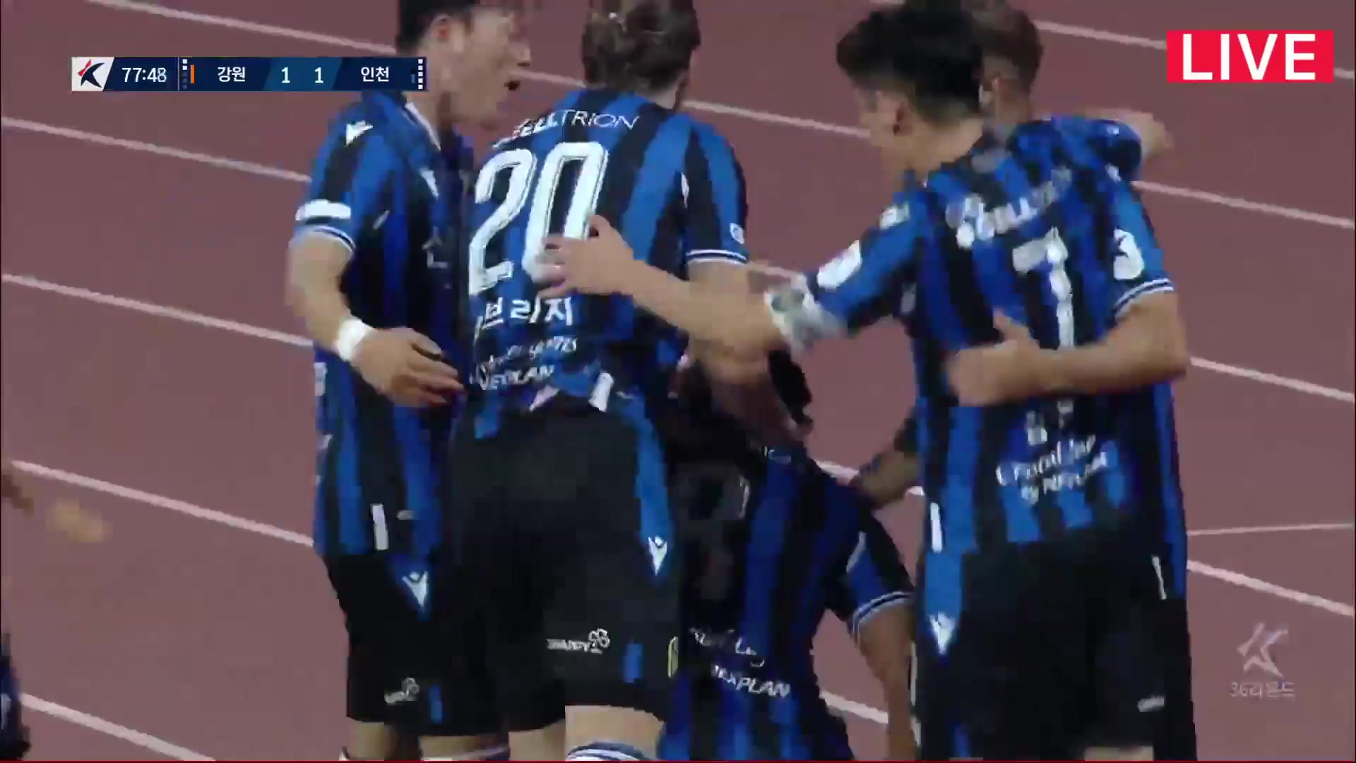 KOR D1 Gangwon FC Vs Incheon United Kim Hyun Goal in 78 min, Score 1:1