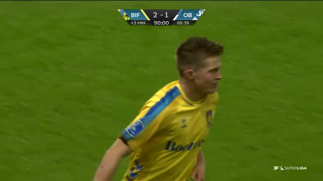 DEN SASL Brondby IF Vs Odense BK 90 ทำประตู M. Florendrup ประตู, ทำคะแนน 2:1