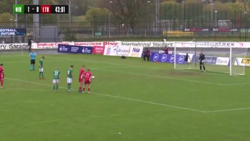 UEFA  U21Q Northern Ireland U21 Vs Lithuania U21 Paul ONeill Goal in 42 min, Score 2:0