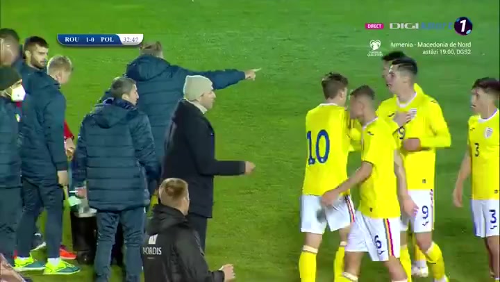 INT FRL Romania U20 Vs Poland U20 Radaslavescu Goal in 32 min, Score 1:0