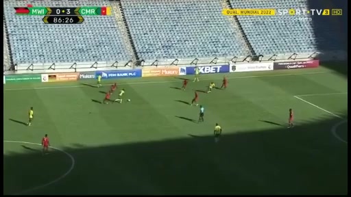 WCPAF Malawi Vs Cameroon Christian Bassogog Goal in 87 min, Score 0:4