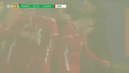 UEFA  U21Q Germany U21 Vs Poland U21 Kacper Kozlowski Goal in 89 min, Score 0:4