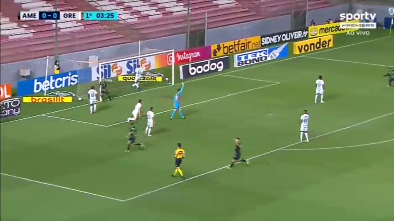 BRA D1 America MG Vs Gremio (RS) 5 phút Vào, ghi bàn 1:0