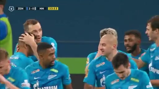 10 Zenit St. Petersburg Vs FK Nizhny Novgorod 33 skor gol Artem Dzyuba, skor 2:0