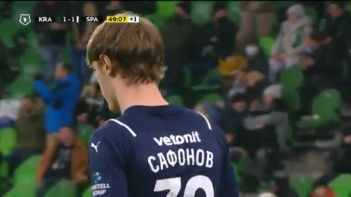 10 FC Krasnodar Vs Spartak Moscow 45+ skor gol Alexander Sobolev, skor 1:1