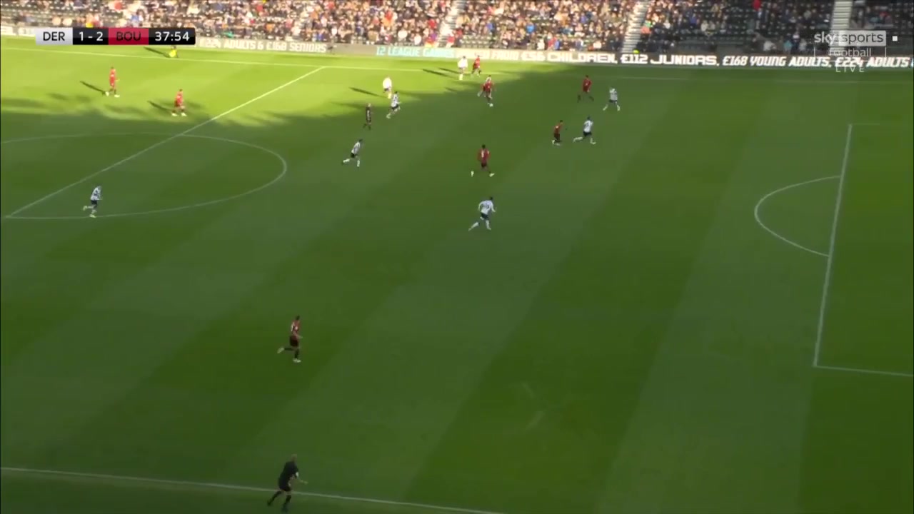 ENG LCH Derby County Vs AFC Bournemouth 37 phút Dominic SolankeVào, ghi bàn 1:2