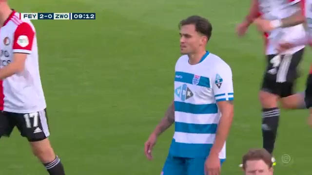 HOL D1 Feyenoord Vs PEC Zwolle Luis Sinisterra Goal in 9 min, Score 2:0