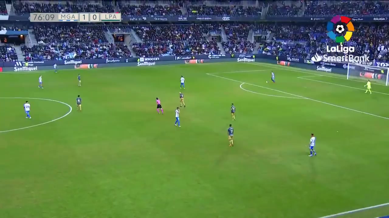 SPA D2 Malaga Vs Las Palmas Benito Ramirez Del Toro Goal in 78 min, Score 1:1