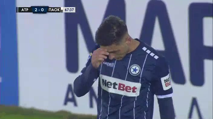 32 Atromitos Athens Vs PAOK Saloniki 68 skor gol Efthymios Koulouris, skor 2:0