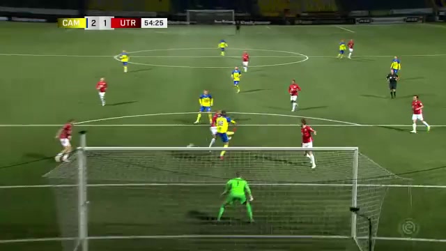 HOL D1 SC Cambuur Vs FC Utrecht Jamie Jacobs Goal in 54 min, Score 2:1