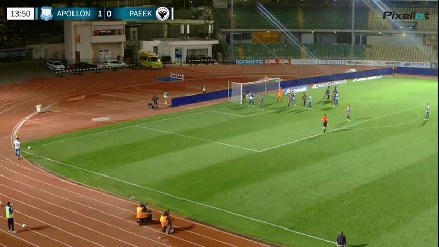 CYP D1 Apollon Limassol FC Vs PAEEK Bagaliy Dabo Goal in 13 min, Score 2:0