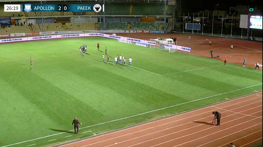 CYP D1 Apollon Limassol FC Vs PAEEK Matko Babic Goal in 25 min, Score 2:1