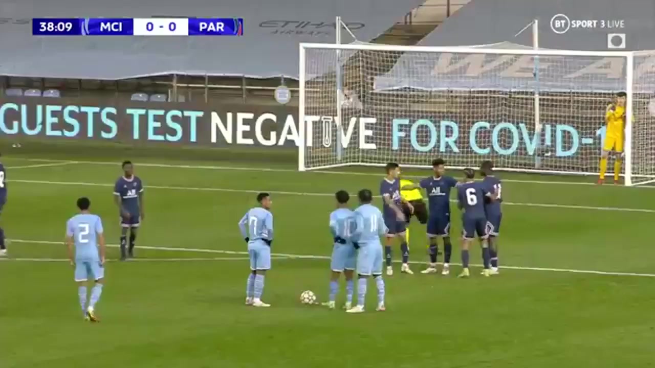 UEFA YL U19 Manchester City U19 Vs Paris Saint Germain U19 Gassama Goal in 38 min, Score 0:1