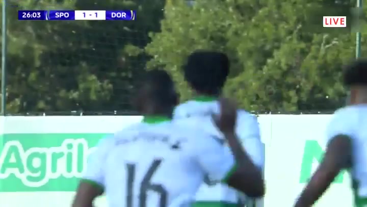 UEFA YL U19 Sporting Lisbon U19 Vs Borussia Dortmund U19 Jamie Bynoe-Gittens Goal in 25 min, Score 1:1