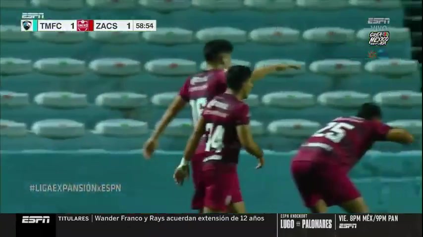 MEX D2 Tampico Madero Vs Mineros de Zacatecas Luis Omar Hernandez Goal in 59 min, Score 1:1