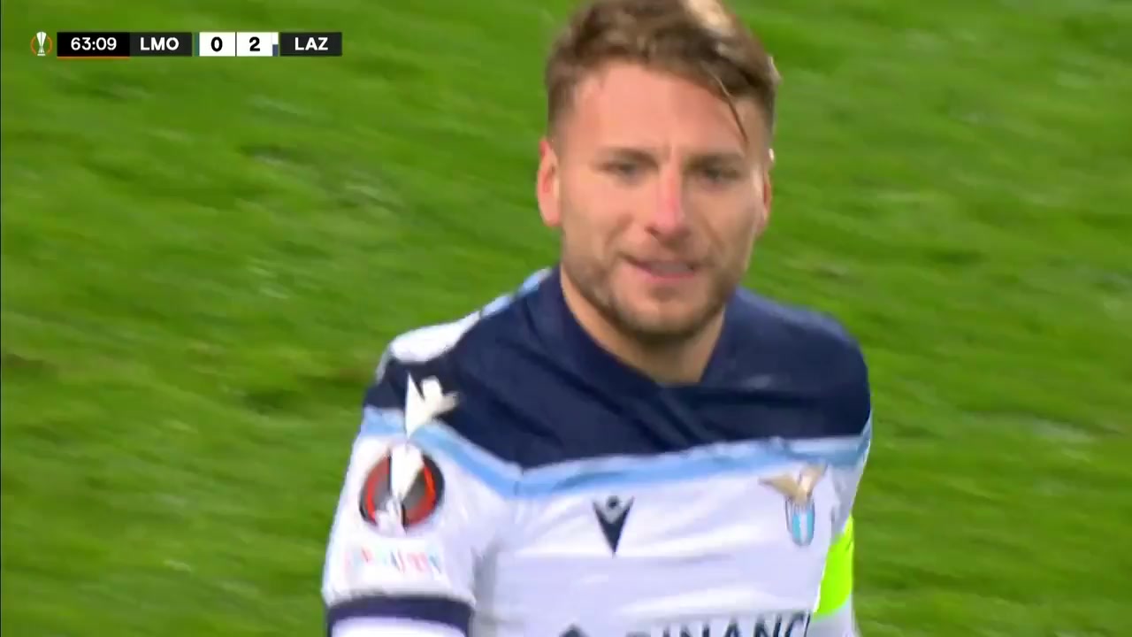 UEFA EL Lokomotiv Moscow Vs Lazio Ciro Immobile Goal in 63 min, Score 0:2