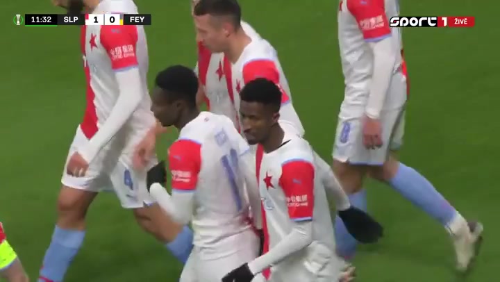 UEFA ECL Slavia Praha Vs Feyenoord 12 phút Peter Oladeji OlayinkaVào, ghi bàn 1:0